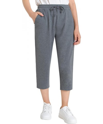 Women's Cotton Capris with Pockets 2 Pack Black & Granite Heather $17.55 Pants