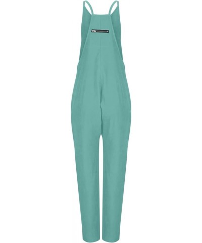 Womens Jumpsuits Casual Summer Spaghetti Strap Sleeveless Baggy Fashion Overalls Long Pant Rompers with Pockets Mint Green $8...