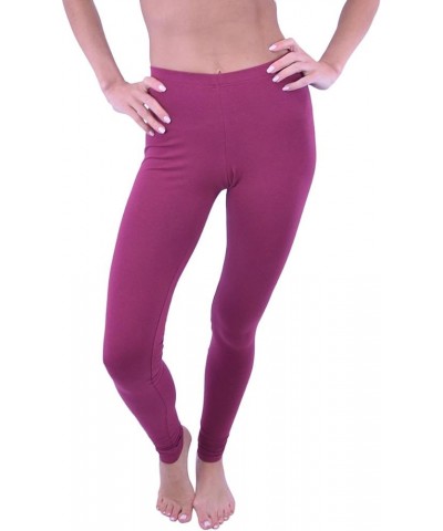 VF-Sport Long Leggings - Cotton (Junior and Junior Plus Sizes) Burgundy $15.18 Leggings