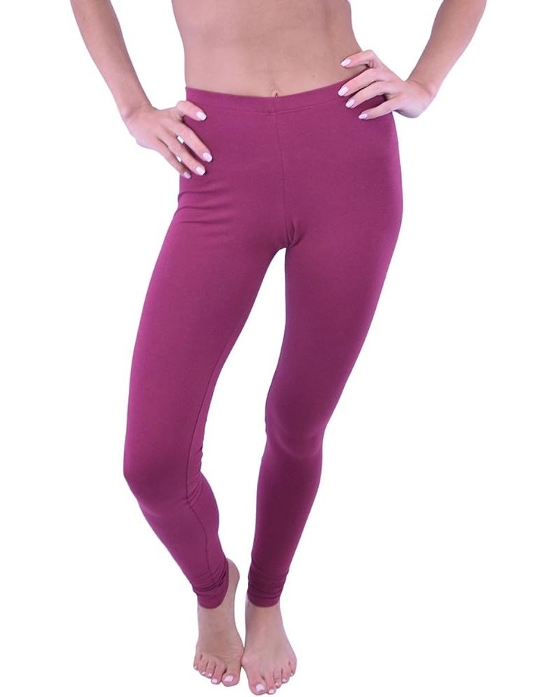 VF-Sport Long Leggings - Cotton (Junior and Junior Plus Sizes) Burgundy $15.18 Leggings