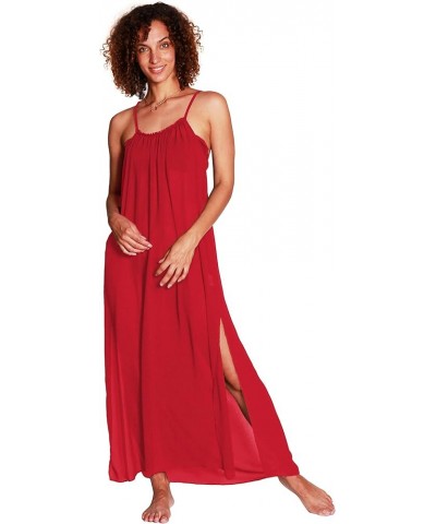 Women’s Summer Maxi Dress, Beach Chiffon Sundress, Swimwear Bathing Suit Cover Up Red $10.99 Swimsuits