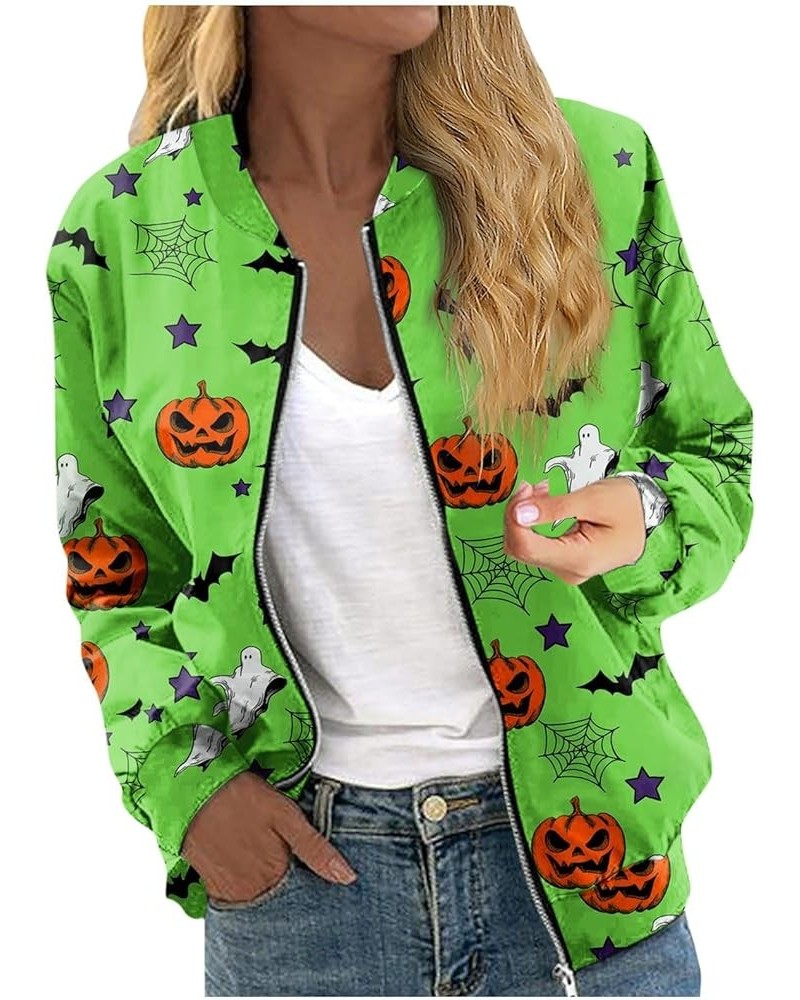 Gradient Bomber Jacket Women Lightweight Zip Up Jackets Crop Moto Biker Coats With Pocket 2023 Fashion Clothes 5-green $10.06...