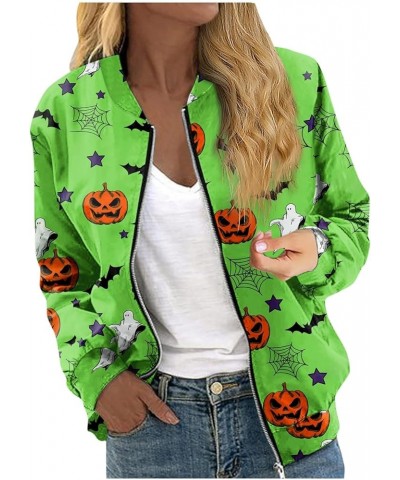 Gradient Bomber Jacket Women Lightweight Zip Up Jackets Crop Moto Biker Coats With Pocket 2023 Fashion Clothes 5-green $10.06...