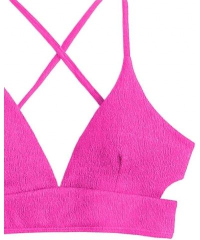 Women High Waisted Bikini Set Two Piece Tummy Control Wrap Swimsuit Lace Up Bathing Suit 2-pink $12.80 Swimsuits