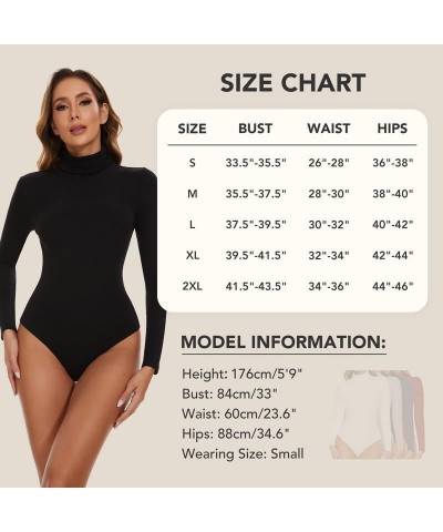 Women's Mock Turtle Neck Long Sleeve Bodysuit Tops Sexy T Shirt Leotard Jumpsuit Grey $12.74 Bodysuits