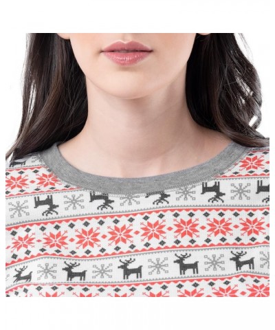 Women's Micro Waffle Premium Thermal Set Fair Isle White $13.49 Underwear