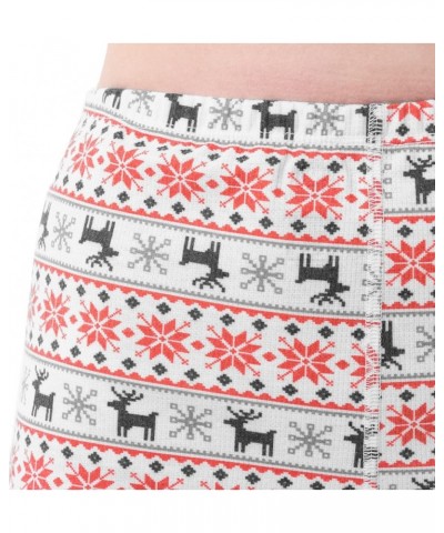 Women's Micro Waffle Premium Thermal Set Fair Isle White $13.49 Underwear