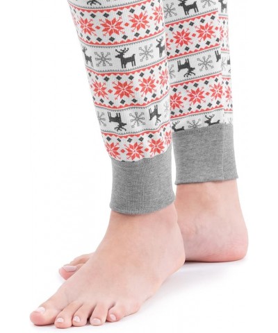 Women's Micro Waffle Premium Thermal Set Fair Isle White $13.49 Underwear