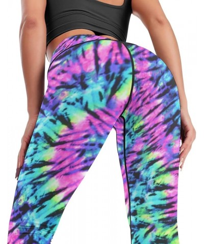 Women Tie Dye High Waisted Yoga Pants Tummy Control Workout Running Leggings Color4 $13.43 Activewear