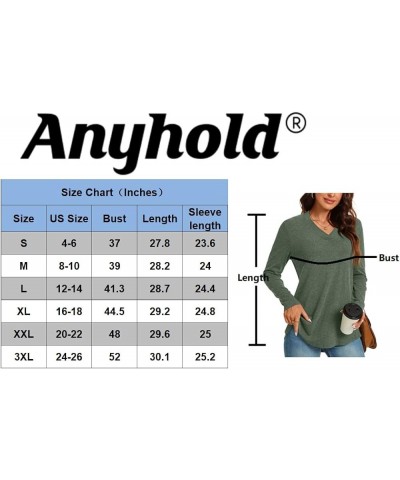 Womens Fall Plus Size Long Sleeve Tunic Tops for Leggings V Neck Casual Loose Fit Blouse Shirt V-Neck Dark Green $12.95 Tops