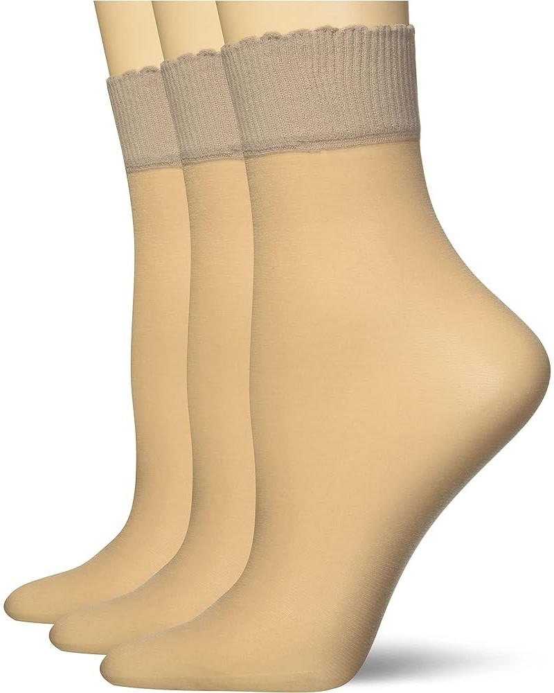 Women's 3 Pair Pack Sheer Anklet Nude $8.25 Socks