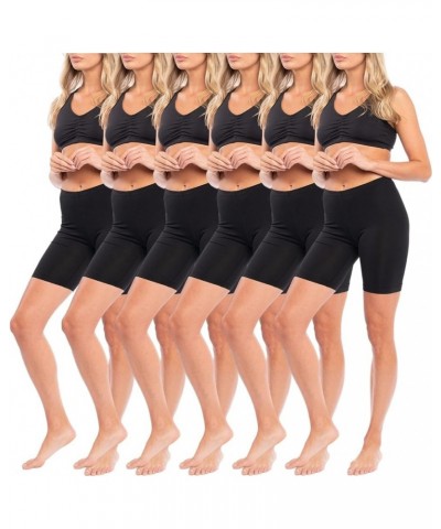 Women's Cotton Stretch Active Slip Shorts | 3 Pack & 6 Pack Boy Short Boxer Briefs 6 Pack- Black $13.74 Lingerie