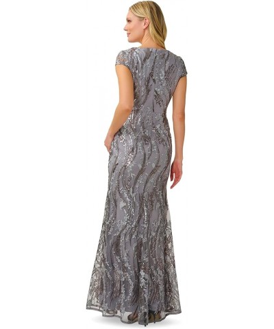 Women's Sequin Embroidery Gown Silver Multi $46.61 Dresses