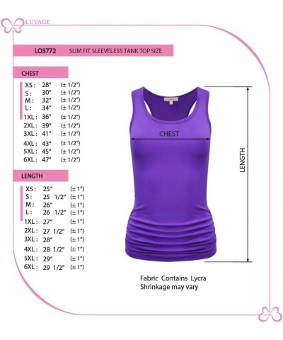 Women's Workout Tank Top Shirt - Racerback Casual Slim Fit Shirring Tops for Gym, Exercise, Yoga, Hiking Stripe Blue Violet $...