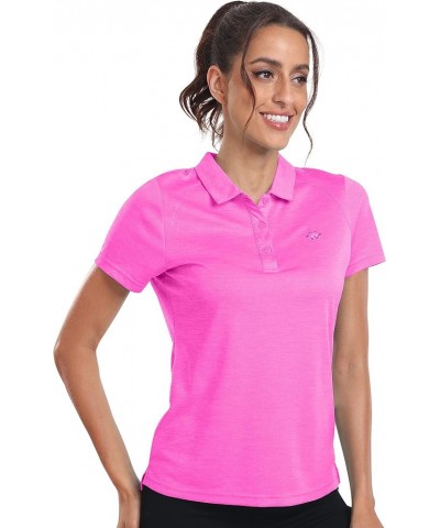 Back Cut Out Womens Golf Polo Shirts and Ladies Floral Golf Apparel Moisture Wicking TennisTops with Hem Slightly Slit Rose R...