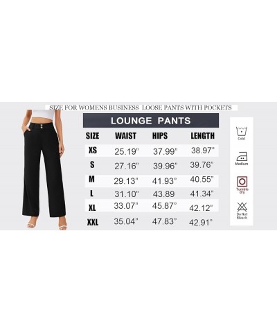 Women Pants Work Business Dressy Trousers Wide Leg High Waisted Slacks with Pockets 29"Inseam B-dark Blue $18.61 Pants