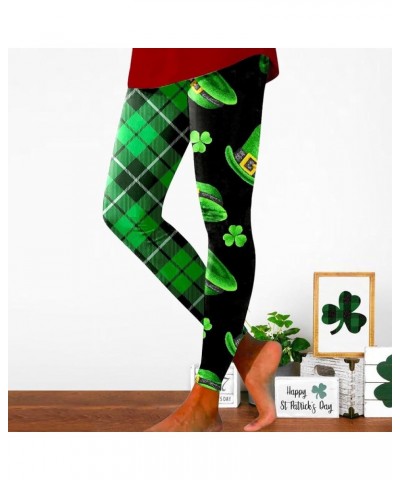 St Patricks Day Workout Leggings for Women Girls Irish Printed Gym Tummy Control High Waisted Activewear Yoga Pants Trousers ...