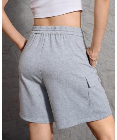 Women's Bermuda Shorts Sweat Shorts Knee Length Comfy Cotton Long Shorts with 4 Pockets for Summer Casual Hiking Grey $14.74 ...