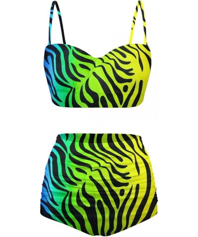 Women's High Waisted Swimming Suit with Adjustable Straps Bikini Sets Plus Size,Size S-2XL Zebra Print $17.35 Swimsuits