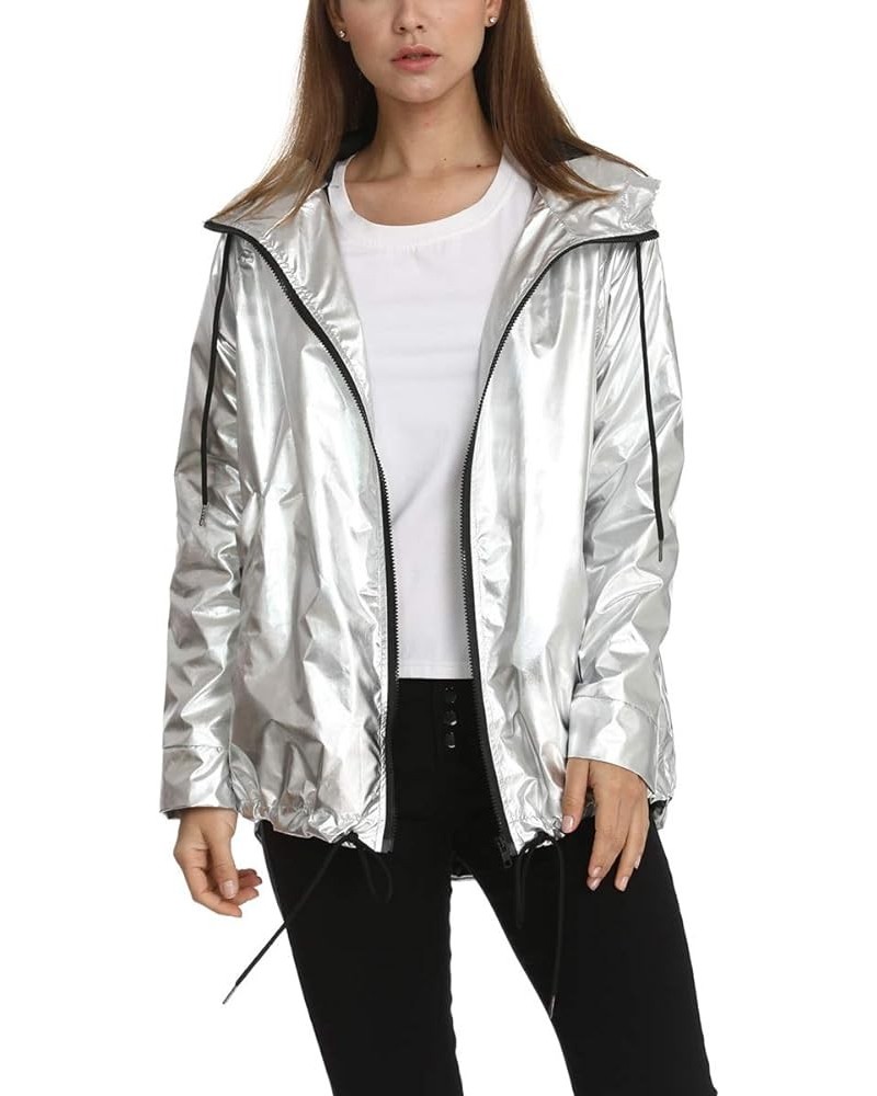 womens Windbreaker Silver $23.46 Coats