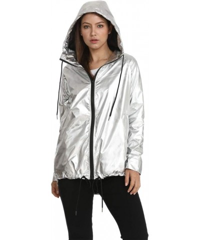 womens Windbreaker Silver $23.46 Coats