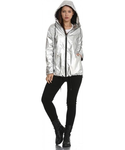 womens Windbreaker Silver $23.46 Coats