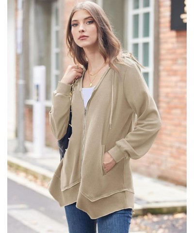 Women's Zip Up Hoodie Lightweight Hooded Sweatshirts Casual Hoodies with Pockets Beige $22.03 Hoodies & Sweatshirts