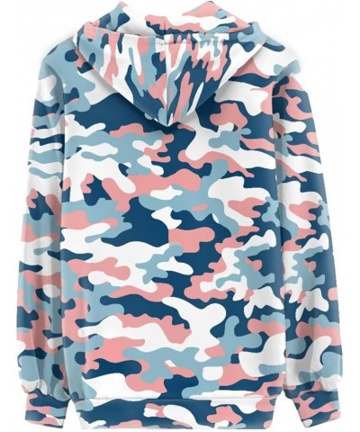 Womens Zip Up Hoodies Long Sleeve Spring Casual Sweatshirts Jacket Trendy Hoodie with Pockets Pink Blue Camouflage $21.72 Hoo...