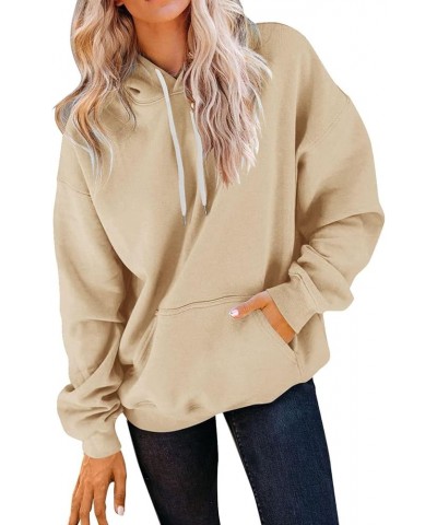 Womens Oversized Sweatshirt Gradient Color Hoodies Long Sleeve Sweaters Pullover Fall Clothes with Pocket A1-beige $4.20 Hood...