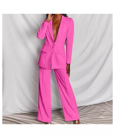 Women Suits Set Long Sleeve Blazer Jackets High Waisted Flare Pants Casual Work Office Plus Size Lady Two Piece Outfits A02_h...