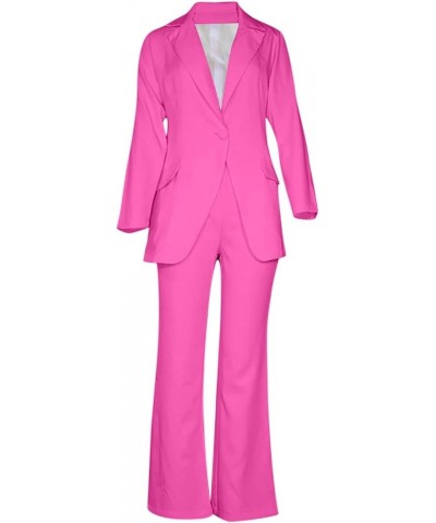 Women Suits Set Long Sleeve Blazer Jackets High Waisted Flare Pants Casual Work Office Plus Size Lady Two Piece Outfits A02_h...