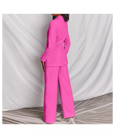 Women Suits Set Long Sleeve Blazer Jackets High Waisted Flare Pants Casual Work Office Plus Size Lady Two Piece Outfits A02_h...