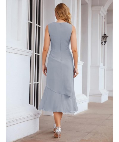 Mother of The Bride Dress - Elegant Chiffon A-Line Two Piece Dress for Formal Occasion Powder Blue $44.55 Dresses