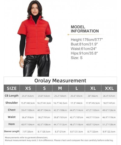 Women's Warm Insulated Vest Lightweight Stand Collar Cap Sleeve Jacket Zip up Gilet with Pockets Red $30.55 Jackets