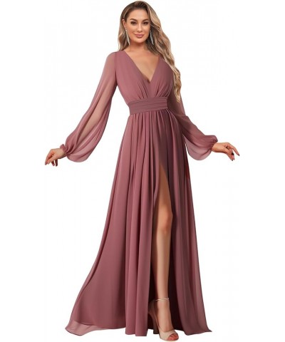 Puffy Long Sleeve Prom Dresses for Women Ball Gown with Slit V Neck Evening Gowns with Pockets YG253 Grey $32.99 Dresses