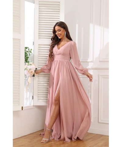 Puffy Long Sleeve Prom Dresses for Women Ball Gown with Slit V Neck Evening Gowns with Pockets YG253 Grey $32.99 Dresses