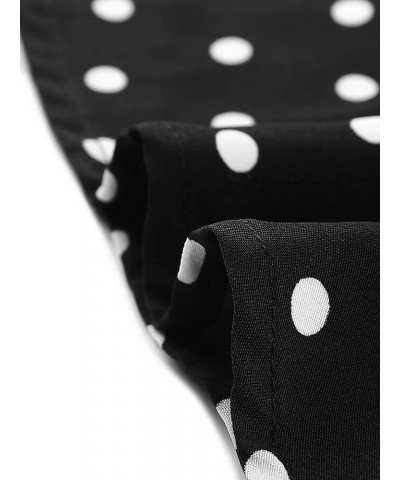 Women's Valentine's Day Retro Polka Dots Elastic Waist Vintage A-Line Midi Skirt Black-dots $14.96 Skirts