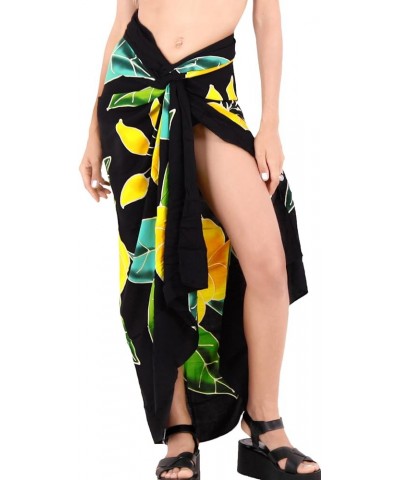 Women's Swim Wrap Summer Cover-Up Sarong Swimwear Pareo Vacation Long Bikini Beach Swimsuit Cover Ups For Women Coal, Leaves ...