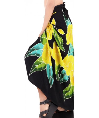 Women's Swim Wrap Summer Cover-Up Sarong Swimwear Pareo Vacation Long Bikini Beach Swimsuit Cover Ups For Women Coal, Leaves ...