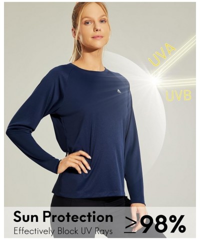 Women's Athletic Short/Long Sleeve T-Shirts UPF 50+ Sun Protection Quick Dry Workout Running Tops Moisture Wicking B-long Sle...