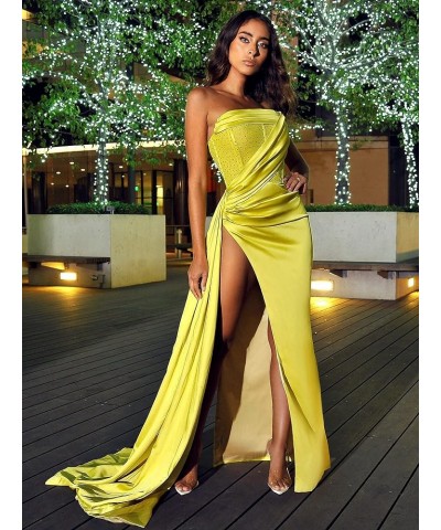 Strapless Prom Dresses Mermaid Evening Dresses Slit Ball Gowns for Women Formal Coral $42.09 Dresses