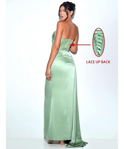 Strapless Prom Dresses Mermaid Evening Dresses Slit Ball Gowns for Women Formal Coral $42.09 Dresses