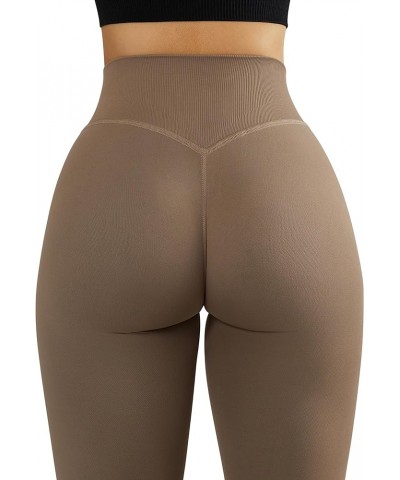 Seamless Butt Lifting Workout Leggings for Women High Waist Yoga Pants Compression Contour Tights B-dark Coffee (Strong Tummy...