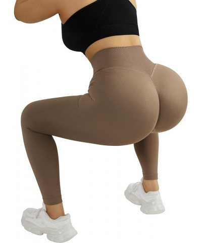 Seamless Butt Lifting Workout Leggings for Women High Waist Yoga Pants Compression Contour Tights B-dark Coffee (Strong Tummy...