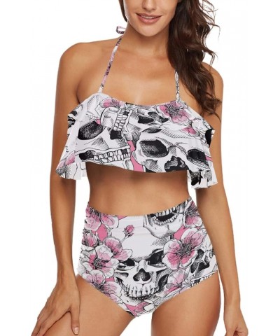 Woman's Sexy Printed Ruffled Top Sexy Halter 2 Piece Tankini Sexy Swimsuit Color10 $14.02 Swimsuits