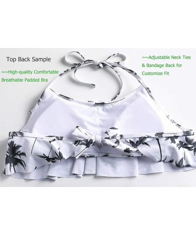 Woman's Sexy Printed Ruffled Top Sexy Halter 2 Piece Tankini Sexy Swimsuit Color10 $14.02 Swimsuits