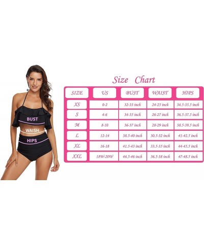 Woman's Sexy Printed Ruffled Top Sexy Halter 2 Piece Tankini Sexy Swimsuit Color10 $14.02 Swimsuits