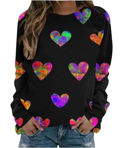 Valentines Day Gift Sweatshirt for Women Love Heart Graphic Long Sleeve Tunic Tops Crewneck Pullover Shirt Loose Blouses 2024...