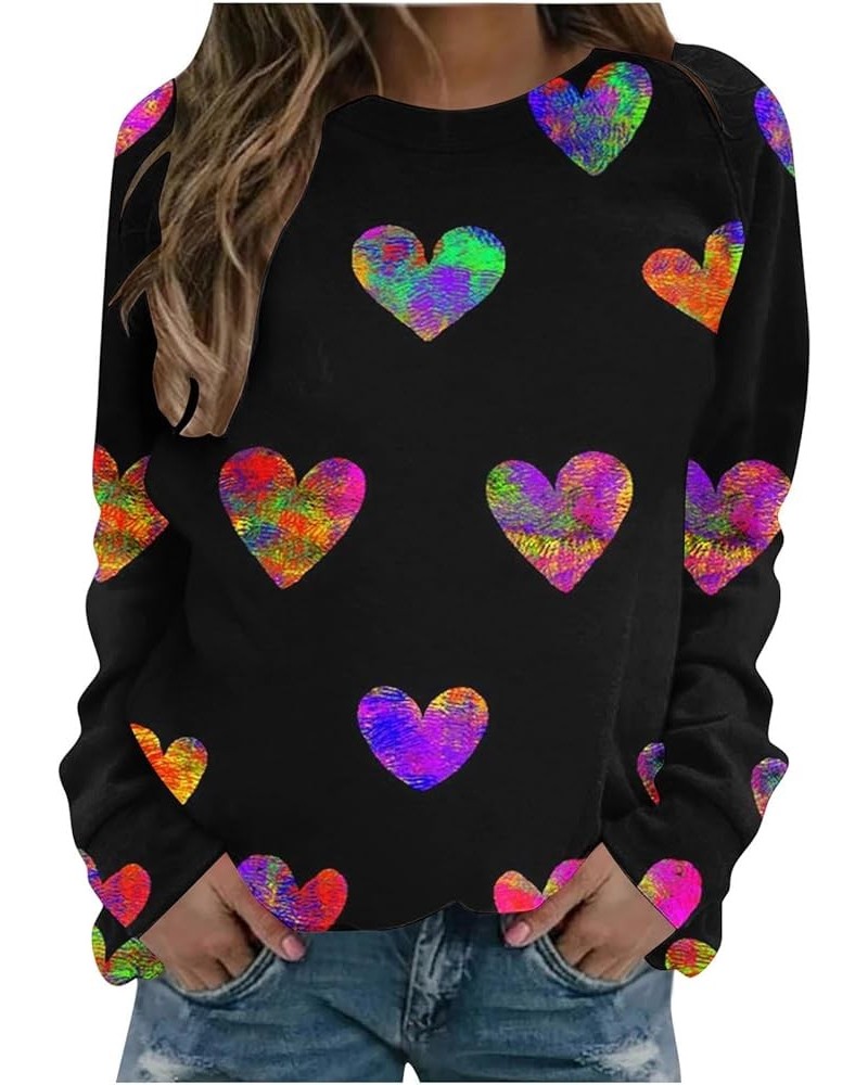 Valentines Day Gift Sweatshirt for Women Love Heart Graphic Long Sleeve Tunic Tops Crewneck Pullover Shirt Loose Blouses 2024...