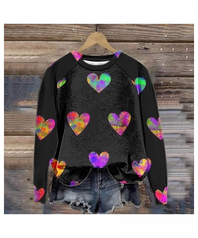 Valentines Day Gift Sweatshirt for Women Love Heart Graphic Long Sleeve Tunic Tops Crewneck Pullover Shirt Loose Blouses 2024...